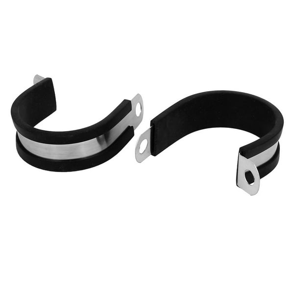 Ucland 42mm Dia EPDM Rubber Lined P Clips Water Pipe Tube Hose Clamps Holder 2pcs Ucland 42mm Dia EPDM Rubber Lined P Clips Water Pipe Tube Hose Clamps Holder 2pcs
